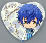 Jun Sazanami Ensemble Stars! Valentine Heart Can Badge 3rd Anniversary Group A Valentine Marukaku Can Badge 2019 Ver. Purchase Bonus Can Badge [USED]