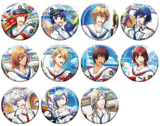 Ai Mikaze , etc. Uta no Prince Sama Shining Live Trading Tin Badge Splash! Marine Festival Another Shot Ver. All 11 Types Set Can Badge [USED]