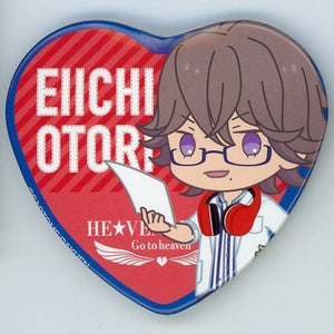 Eiichi Otori B Uta no Prince Sama He Vens Radio Go To Heaven Trading Heart Shaped Can Badge [USED]