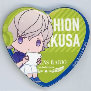 Shion Amakusa Uta no Prince Sama He Vens Radio Go To Heaven Trading Heart Shaped Can Badge [USED]