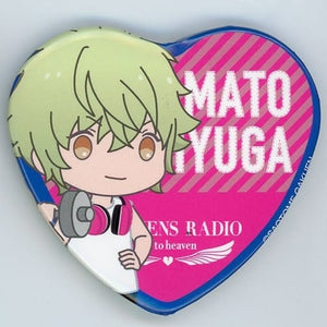 Yamato Hyuga Uta no Prince Sama He Vens Radio Go To Heaven Trading Heart Shaped Can Badge [USED]