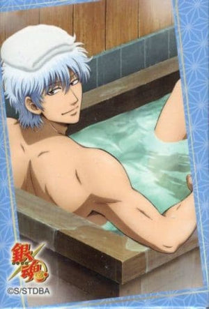 Gintoki Sakata Gintama Rakuten Collection In the Bath, Body & Soul Are Completely Naked Prize F-1 Can Badge [USED]