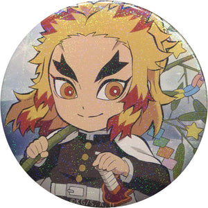 Kyojuro Rengoku Hologram Demon Slayer: Kimetsu no Yaiba Newly Drawn SD illustration 57mm Random Tin Badge ufotable cafe Limited Tanabata Event Can Badge [USED]