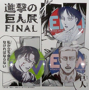 Ellen Yeager, etc. Attack on Titan Can Badge Set Attack on Titan Exhibition Limited Can Badge [USED]