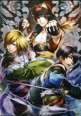 Zhang Fei & Xiahou Dun & Zhang Liao B2 Size Tapestry PSP Soft Juuza Engi: Engetsu Sangokuden DX Pack Ebiten Limited Included Bonus Single Item Tapestry [USED]