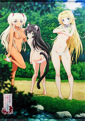 Shera & Rem & Edelgart Animation Newly Drawn B2 Tapestry Blu-ray How Not to Summon a Demon Lord Animate Whole Volume Purchase Bonus Tapestry [USED]