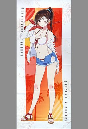 Mizuhara Chizuru Newly Drawn Illustration Beach Date ver. Life-size Tapstry Rent-A-Girlfriend Tapestry [USED]