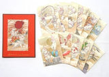 Fudegami Japanese Paper Postcard 12 Sheets Set with Postcard Hanging Okamiden Ecapcom Limited Postcards [USED]