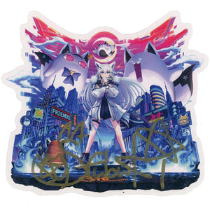 Shirakami Fubuki Case Wabe-sensei Newly Drawn Mascot Great War Shirakami Fubuki Autographed Die-cut Postcard Virtual YouTuber Hololive Shirakami Fubuki 3rd Anniversary Limited Edition Purchase Bonus Single Item Postcards [USED]