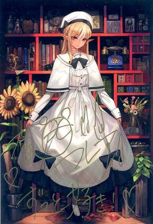 Shianui Flare Lack-sensei Newly Drawn Autographed Illustration Postcard Virtual YouTuber Holo Live Shiranui Flare Birthday Memorial 2021 -Wonderful Life- Goods All Set Limited Purchase Bonus Postcards [USED]