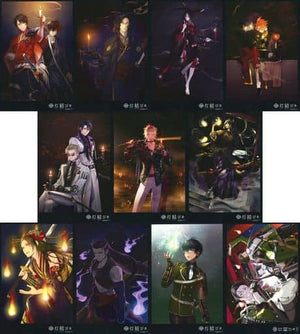 Mutsunokami Yoshiyuki, etc. Touken Ranbu -online- Newly Drawn Illustration Post Card Set Two Expedition to the Present World Miyako Musubi Akari Musubi Exhibition Limited Postcards [USED]