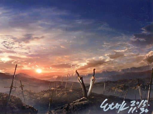 Fate/stay night UnLimited Blade Works Art Collection Cover Illustration Large Postcard Signed by Koji Eto ufotable Purchase Benefits Unlimited Blade Works Postcards [USED]
