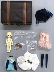 Girl Pink Hair Wave Long Brownie Mini Doll Doll [USED]