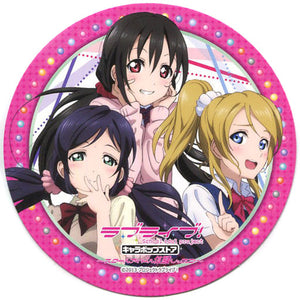 Nico Yazawa, etc. Love Live! 3rd Grade Character Coaster Chara Pop Store School Idol Trial Lesson Limited Cafe Menu Benefits Coaster [USED]