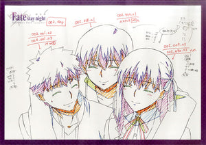 Emiya Shiro & Fujimura Taiga & Matou Sakua Paper Luncheon Mat Fate/stay night Heaven's Feel I.presage flowerxufotable DINING Visit Bonus Table mat [USED]