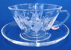 Pikachu Pokemon HARIO Heat Resistant Tea Cup & Saucer Wide Flowers in full bloom Pokemon Center Limited Cup [USED]