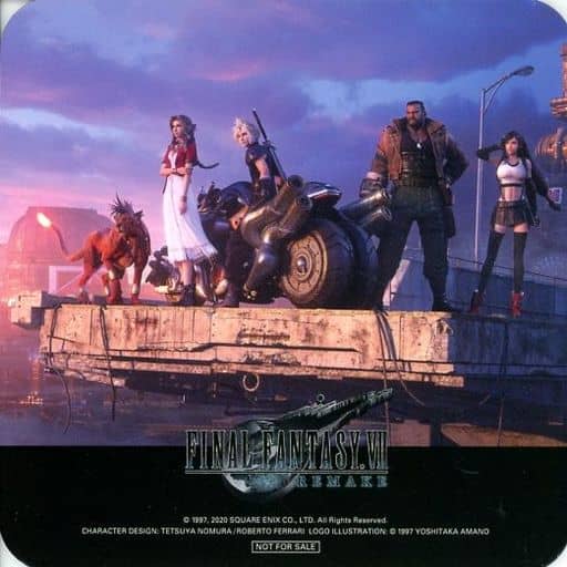 Cloud Strife, etc. Final Fantasy VII Remake Key Visual Campaign Limited Coaster Present Campaign Benefits Coaster [USED]