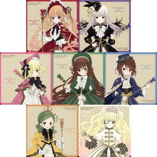 Shinku, etc. Rozen Maiden 20th Anniversary Exhibition Coaster Favorite Edition Cover Ver. Purchaser-Limited Lottery Prize B 7 Types Complete Set Coaster [USED]