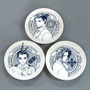 Ace Attorney Ver. Mino Ware Small Palte 3 Set Ace Attorney Orchestra Concert 2018 Special Audience Seat Limited Distribution Product Plate [USED]