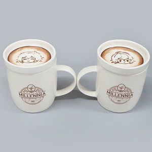 Sandalphon Lucifer GRANBLUE FANTASY Cafe Millenia Mug Set with Lid Granblue Fest 2021 Limited Mug [USED]