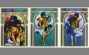 Scorpio Milo & Aquarius Camus Newly Drawn A4 Clear File Set 3 Set Saint Seiya Jump Festa 2019 Goods File Folder [USED]