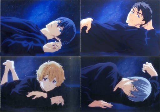 Haruka Nanase, etc. Free! Movie 3 Road to the World - Yume Midnight Dream A4 File Folder Course A Mubichike Card Purchase Privilege All 4 Types Set File Folder [USED]