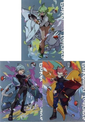 Lance & Steven Stonem & N A4 Clear File 3 Set Pokemon Trainers Pokemon Pokemon Center Limited File Folder [USED]