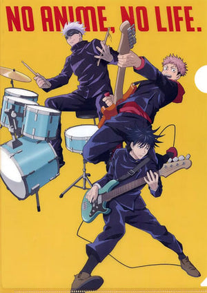 3 People Collaboration Picture A4 Clear File Blu-ray/DVD Jujutsu Kaisen Volume 1 Tower Records Reservation Bonus File Folder [USED]