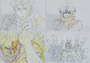 Famous Scene Original Drawing Clear File 4 Set Blu-ray/DVD Jujutsu Kaisen Volumes 5 to 8 MAPPA Online Shop Linked Purchase Bonus File Folder [USED]