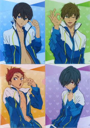 Haruka Nanase etc. Newly Drawn Clear File 4 Set A4 Heart-up x High Speed! Free! Starting Days Target Store First-come-first-served Bonus File Folder [USED]